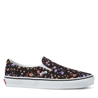 Floral Slip-On Sneakers in Black/White