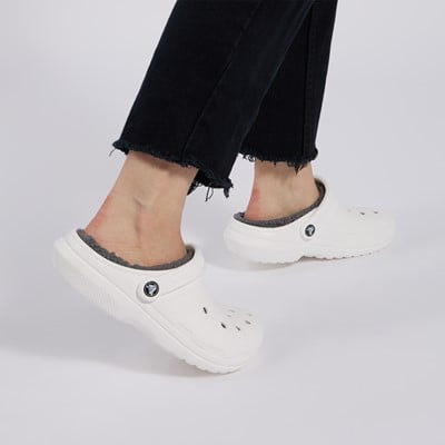 Classic Lined Clogs in White/Grey Alternate View
