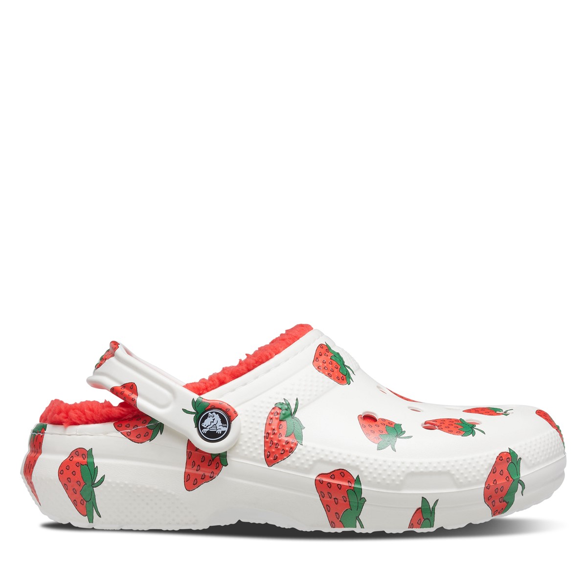 Classic Lined Strawberry Clogs in White/Red