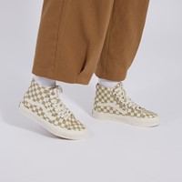 Alternate view of Eco Theory Checkerboard Sk8-Hi Sneakers in White/Beige
