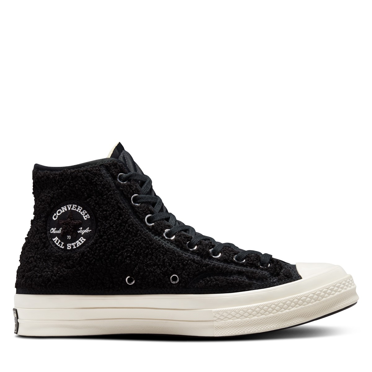 Chuck 70 Sherpa High-Top Sneakers in Black/White