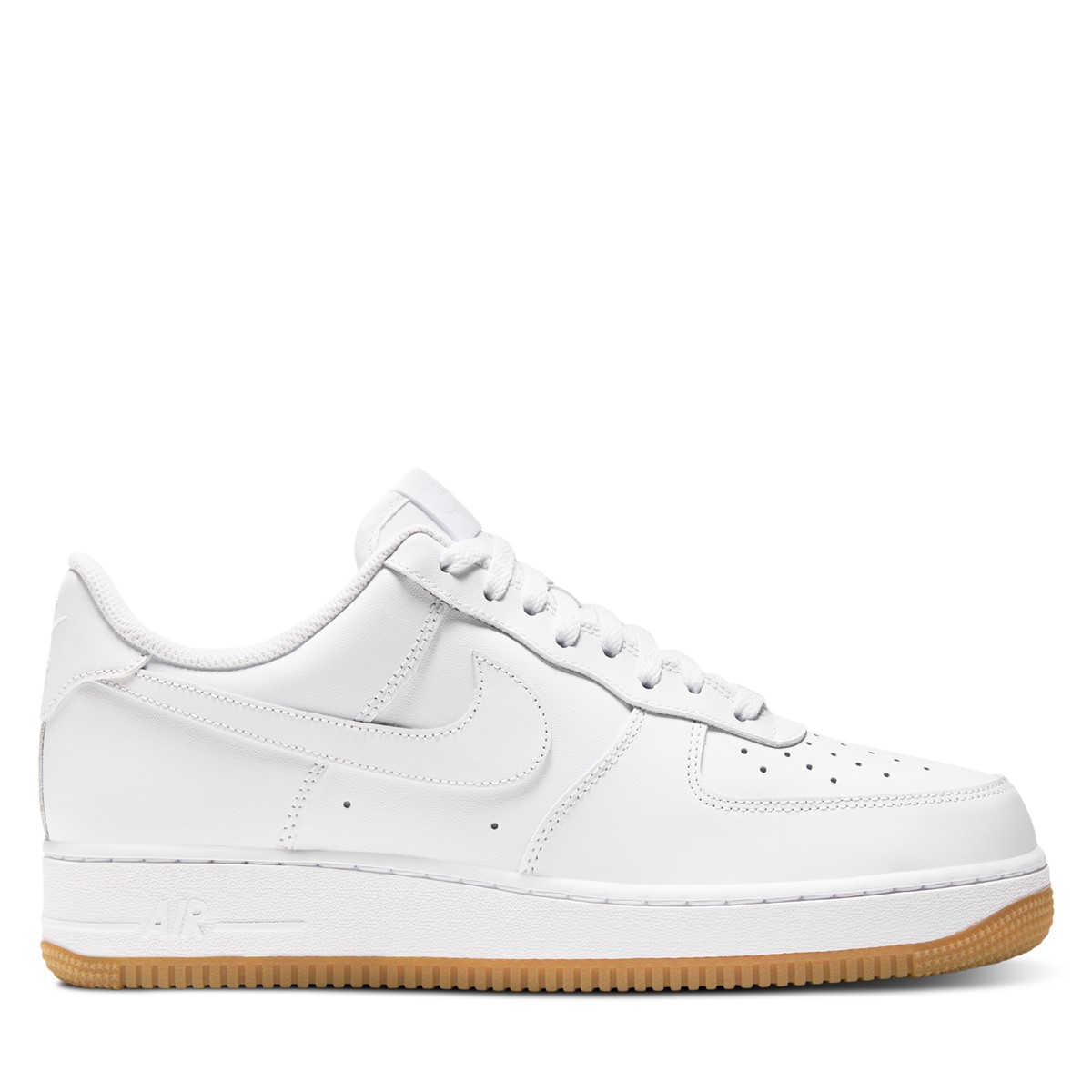 white air force with gum sole