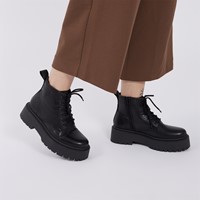 Women's Ines Platform Boots in Black Alternate View