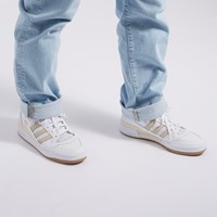 Men's Low Top Forum Sneakers in White/Gold/Gum Alternate View
