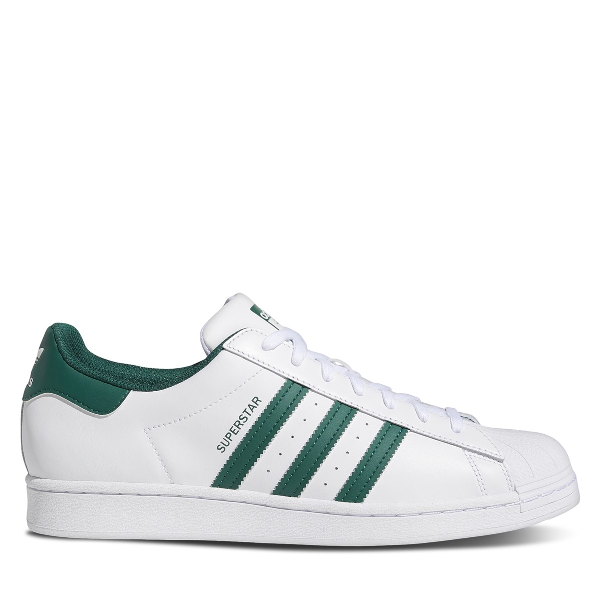 Men's Superstar Sneakers in White/Green