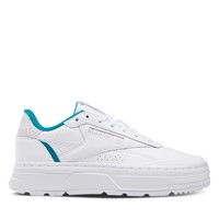 Women's Club C Double Geo Sneakers in White/Turquoise