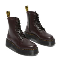 Jadon Polished Leather Platform Boots in Burgundy Little Burgundy