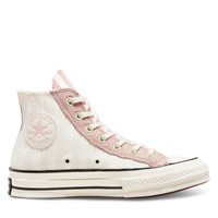 Women's Chuck 70 Striped Terry Cloth Hi Sneakers in White/Pink