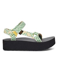Women's Flatform Universal Platform Sandals in Green/White/Black