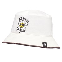 Be Nice Chambray Bucket Hat in White