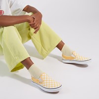 Checkerboard Classic Slip-Ons in Yellow/White Alternate View