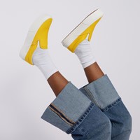 Alternate view of Twill Classic Slip-On Platform Sneakers in Yellow