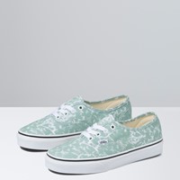 Alternate view of Women's Washed Authentic Sneakers in Green/White
