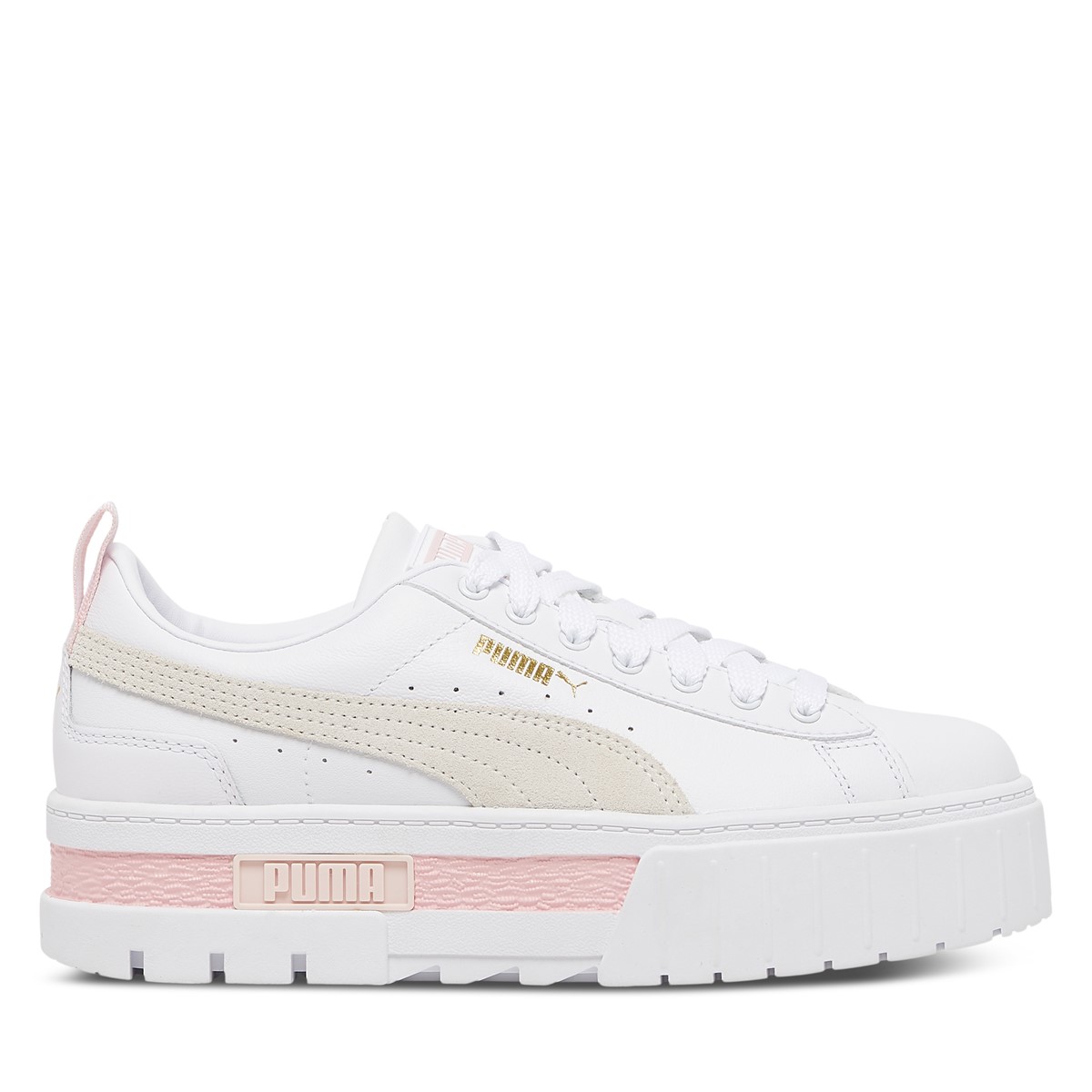 Women's Mayze Leather Sneakers in White/Pink