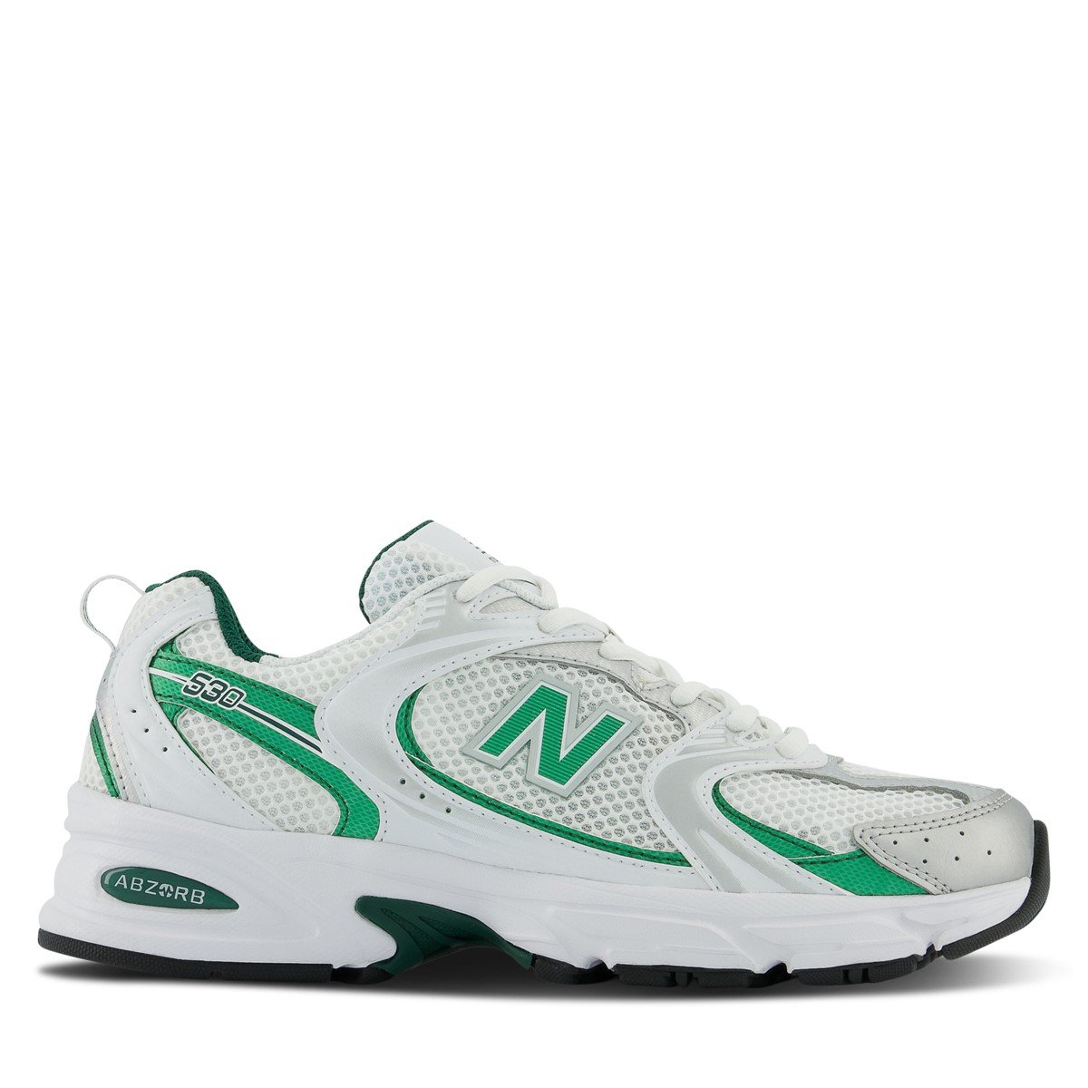 530 Sneakers in White/Green
