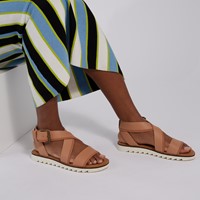Alternate view of Women's Sidney Tread Strap Sandals in Brown