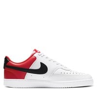 Men's Court Vision Low Sneakers in White/Red/Black