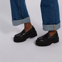 Women's Charlie Platform Loafers in Black Alternate View