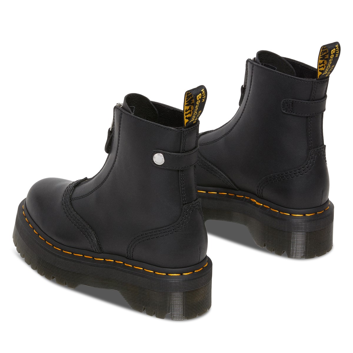 Dr. Martens Jetta White Sendal Leather Zip Platform Quad Boots Womens US 8  NEW