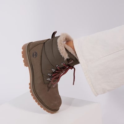 Women's 6-Inch Premium Puffer Waterproof Winter Boots in Olive Alternate View