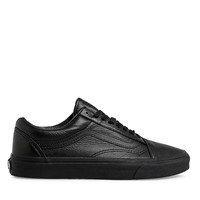 Men's Old Skool Leather Sneakers in Black