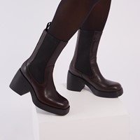 Women's Brooke Heeled Chelsea Boots in Brown Alternate View