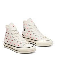Chuck 70 Embroidered Lips Hi Sneakers in White/Red Alternate View