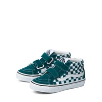 Little Kids' Checkerboard Sk8 Mid Reissue V Sneakers in Teal/White Alternate View