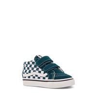 Toddler's Checkerboard Sk8 Mid Reissue V Sneakers in Teal/White Alternate View