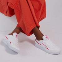 Women's Vegan Club C 85 Sneakers in White/Pink/Red Alternate View