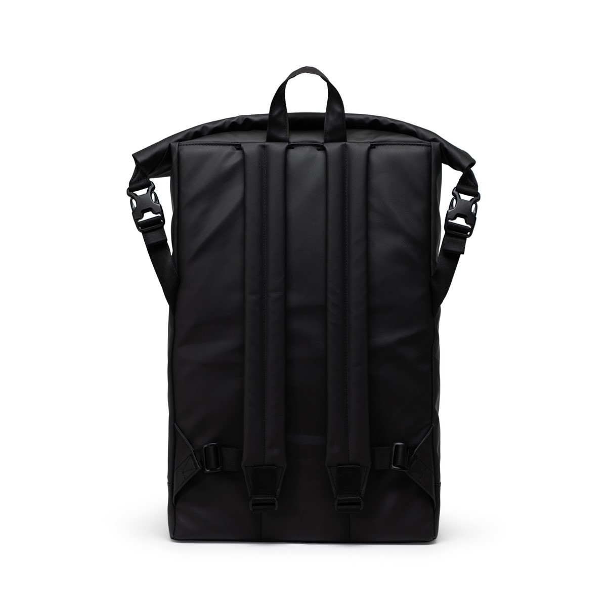 Weather Resistant Roll Top Backpack in Black | Little Burgundy