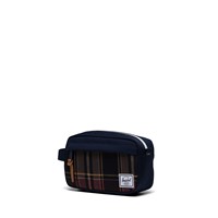 Trousse de voyage Chapter XL en tartan bleu et brun Alternate View