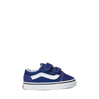 Toddler's Old Skool V Sneakers in Deep Blue/White