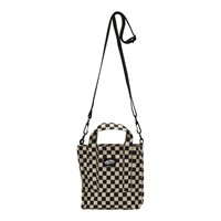 Checkerboard Blank Canvas Crossbody Bag in Black/White