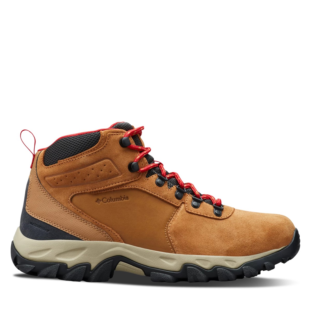 Men's Newton Ridge II Plus Suede Waterproof Hiking Boots in Brown/Red
