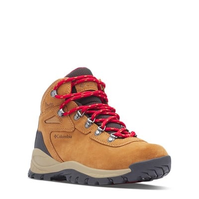 Women's Newton Ridge Plus Waterproof Amped Hiking Boots in Brown/Red Alternate View