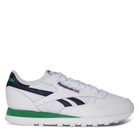 Men's Classic Leather Sneakers in White/Blue/Green
