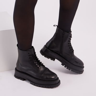 Women's Gisele Platform Boots in Black Alternate View