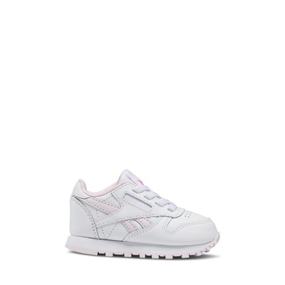 Toddler's Classic Leather Sneakers in White/Pink