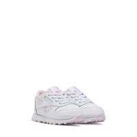 Toddler's Classic Leather Sneakers in White/Pink Alternate View