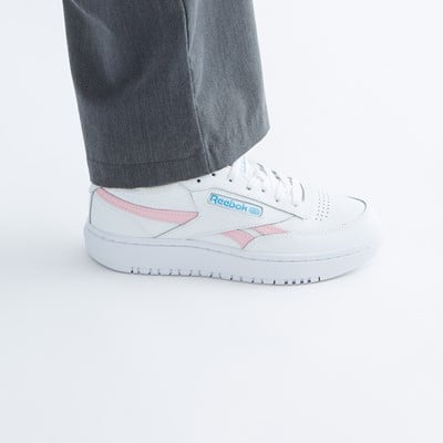 Women's Club C Double Revenge Sneakers in White/Pink/Blue Alternate View