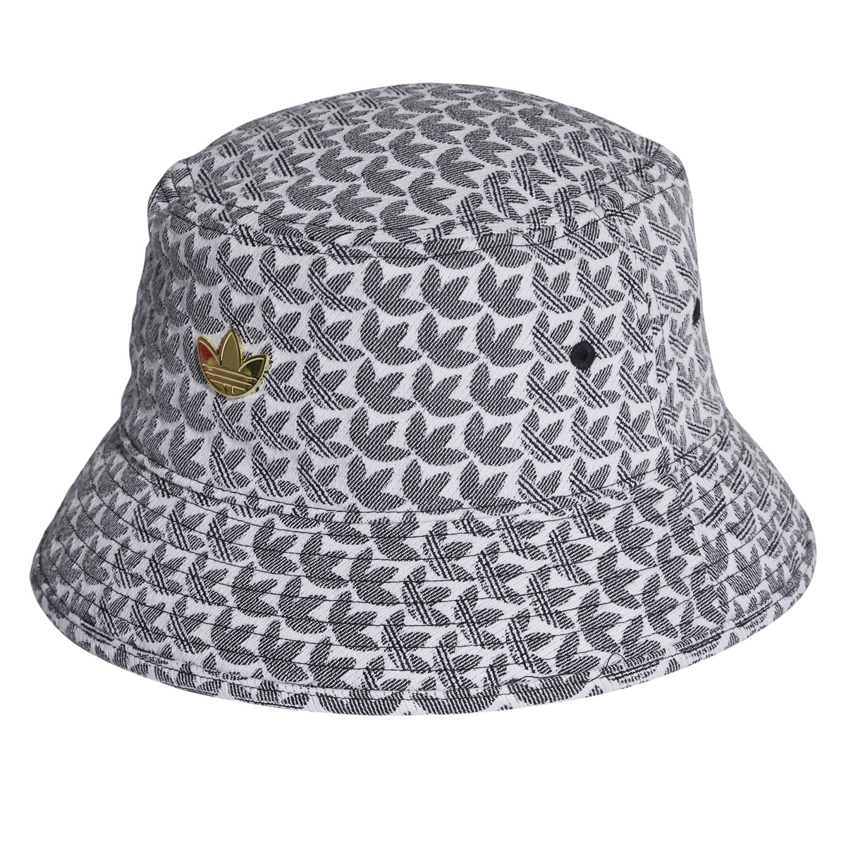 Chapeau cloche Trefoil blanc et gris