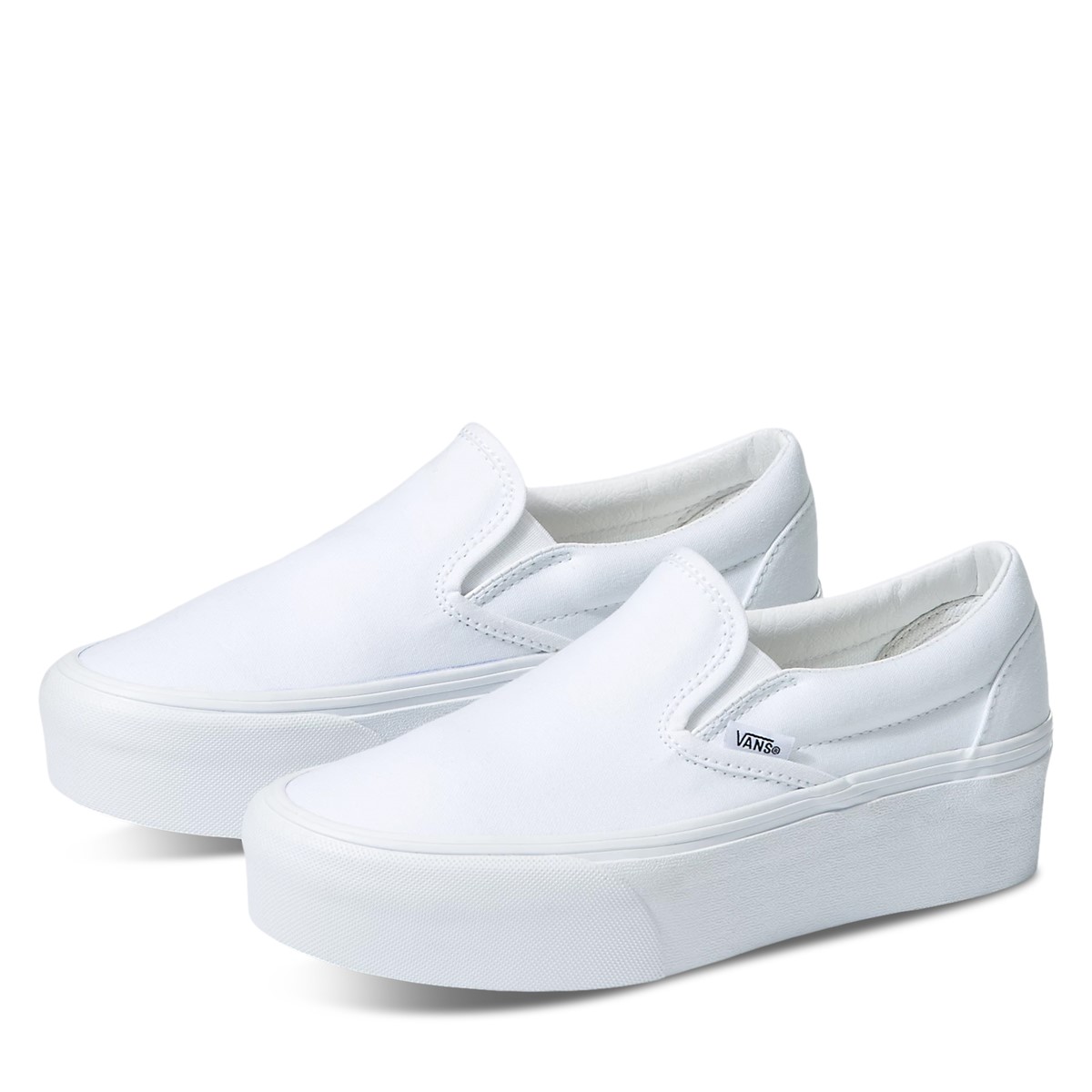 Women's Slip-On Stackform Platform Shoes in White | Little Burgundy