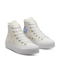 Women's Chuck Taylor Lift Hi Sneakers in White/Blue Alternate View