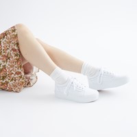 Women's Old Skool Stackform Platform Sneakers in White Alternate View