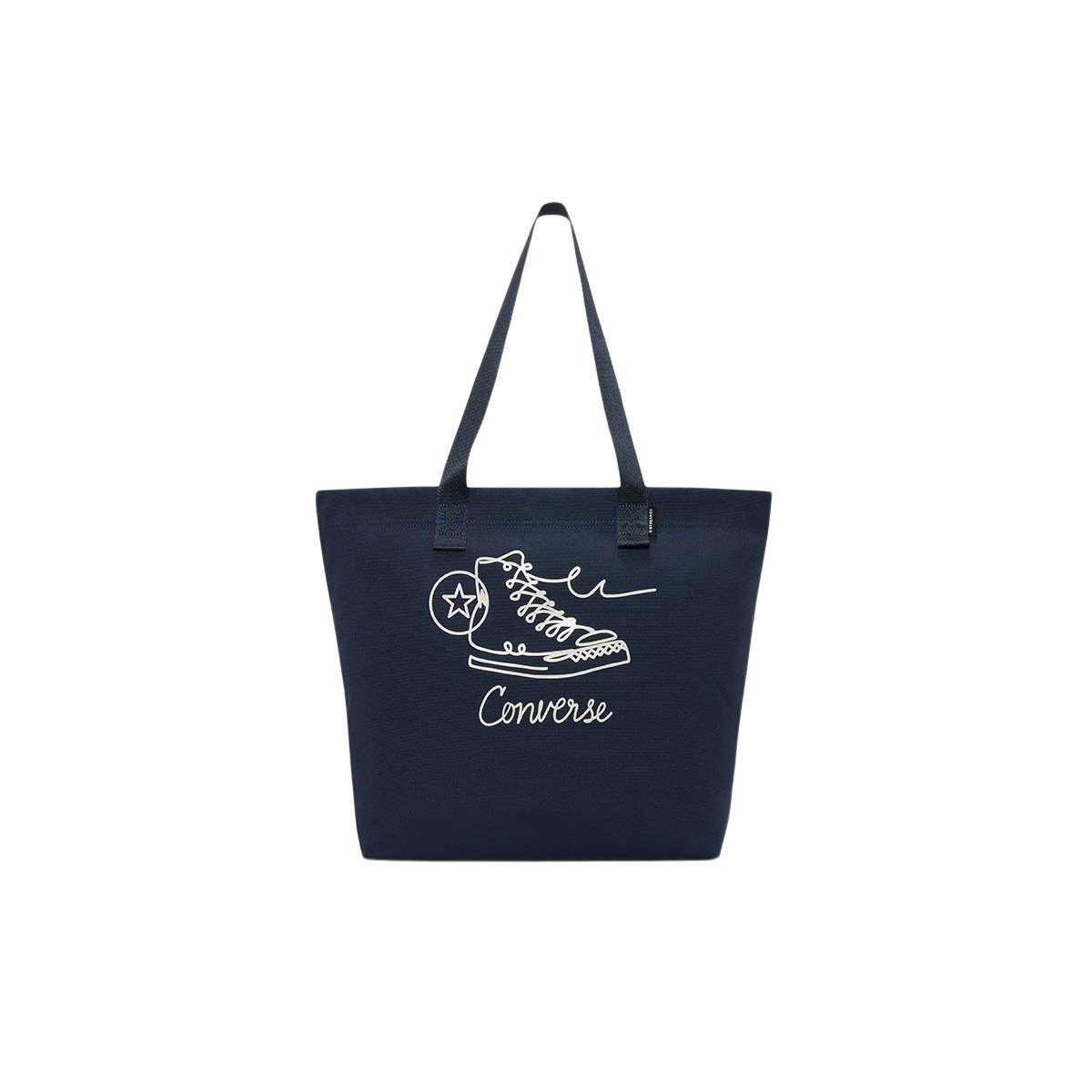 Canvas Sneaker Graphic Tote Bag in Navy