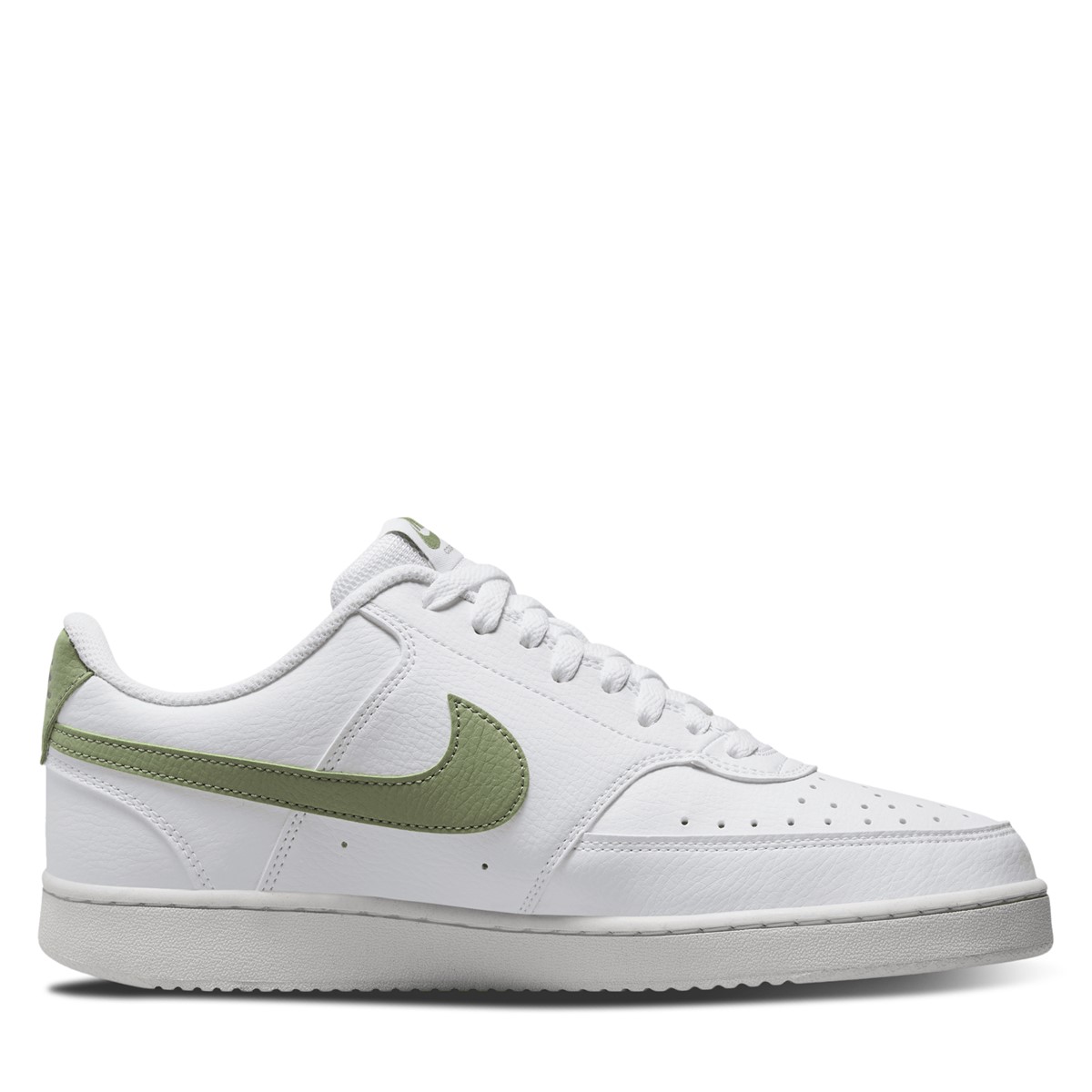 Men's Court Vision Low Next Nature Sneakers in White/Green