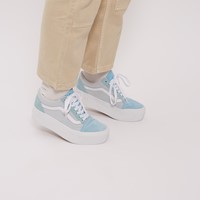 Women's Old Skool Stackform Platform Sneakers in Blue/White Alternate View