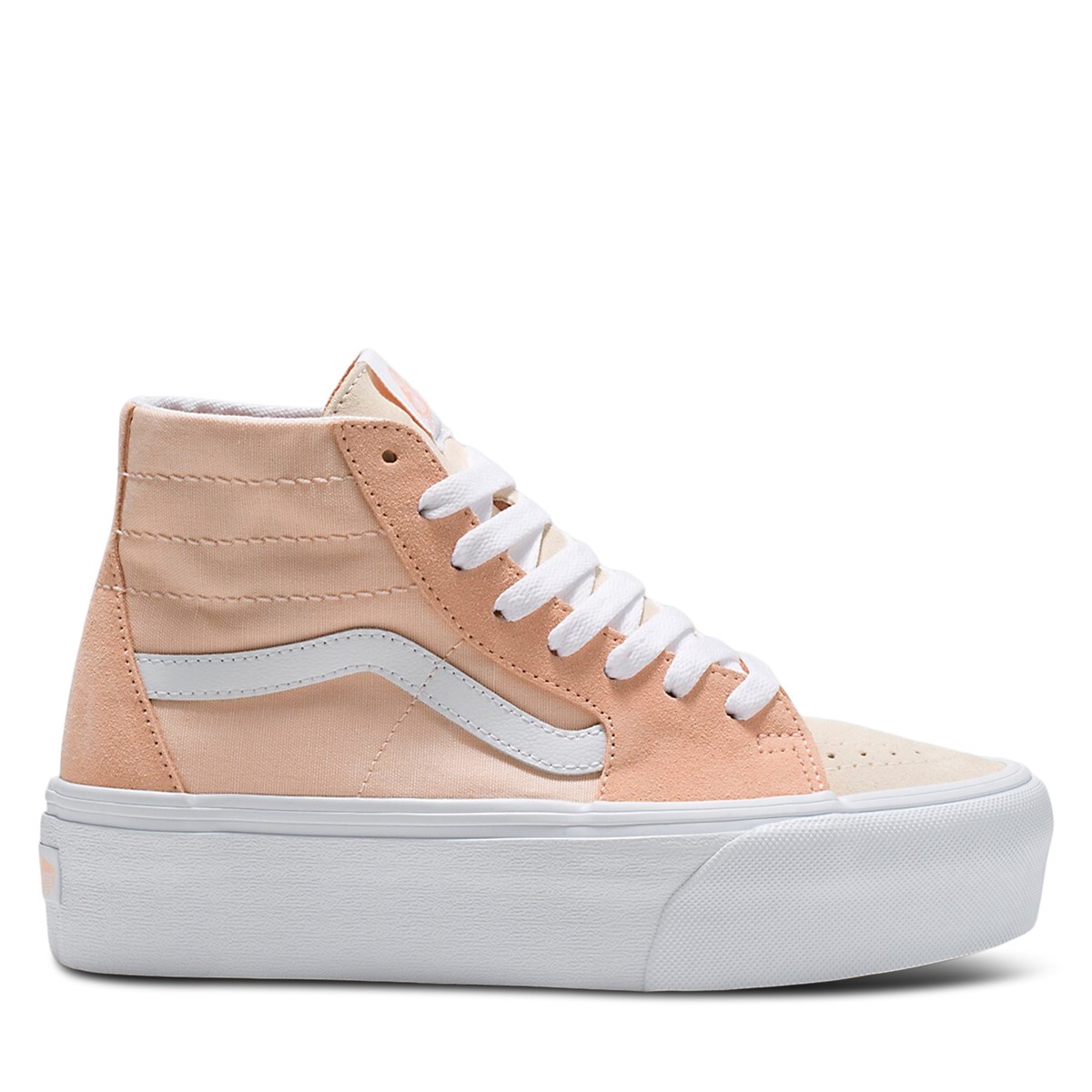 Color Block SK8-Hi Tapered Platform Sneakers in Peach/White