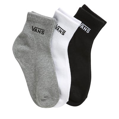 Paquet de 3 paires de chaussettes mi-crew grises, blanches et noires